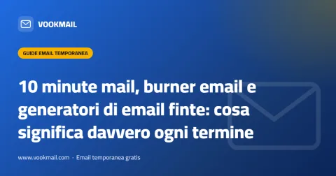 10 minute mail, burner email e generatori di email finte: cosa significa davvero ogni termine