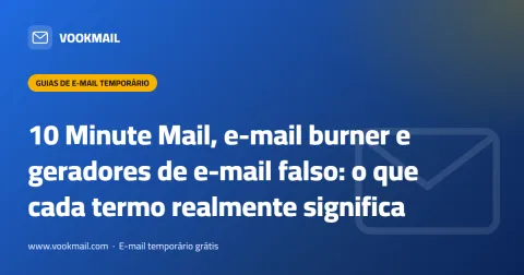 10 Minute Mail, e-mail burner e geradores de e-mail falso: o que cada termo realmente significa