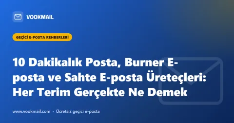 10 Dakikalık Posta, Burner E-posta ve Sahte E-posta Üreteçleri: Her Terim Gerçekte Ne Demek
