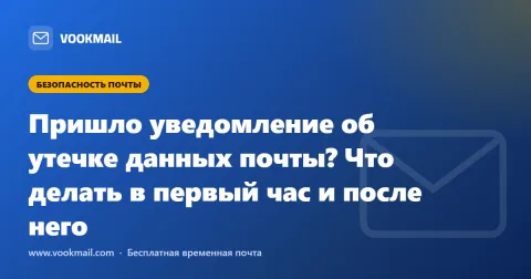 Пришло уведомление об утечке данных почты? Что делать в первый час и после него